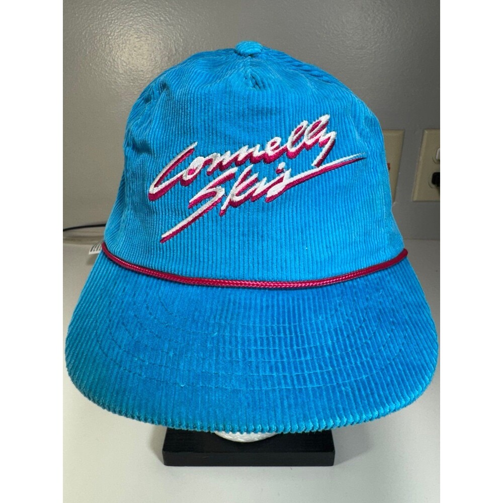 Vintage Connelly Skis‎ Skiing Corduroy Hat Blue Trucker SnapBack Rope